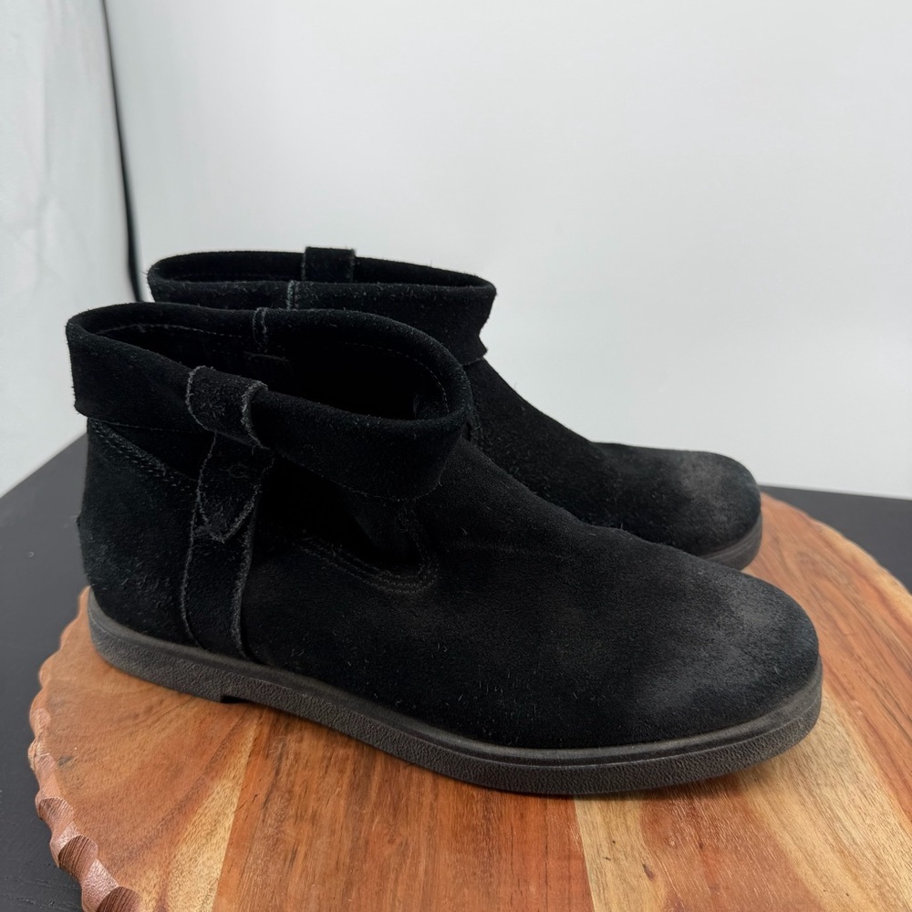 Ugg Womens Josefene Cuff Wedge Ankle Booties Size 7.5 Black Suede 1130525